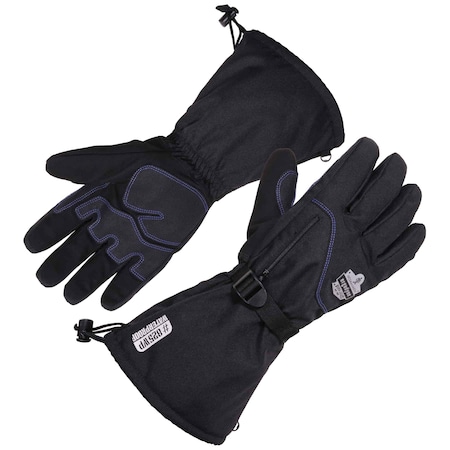 Black Thermal Waterproof Winter Work Gloves, L, PR
